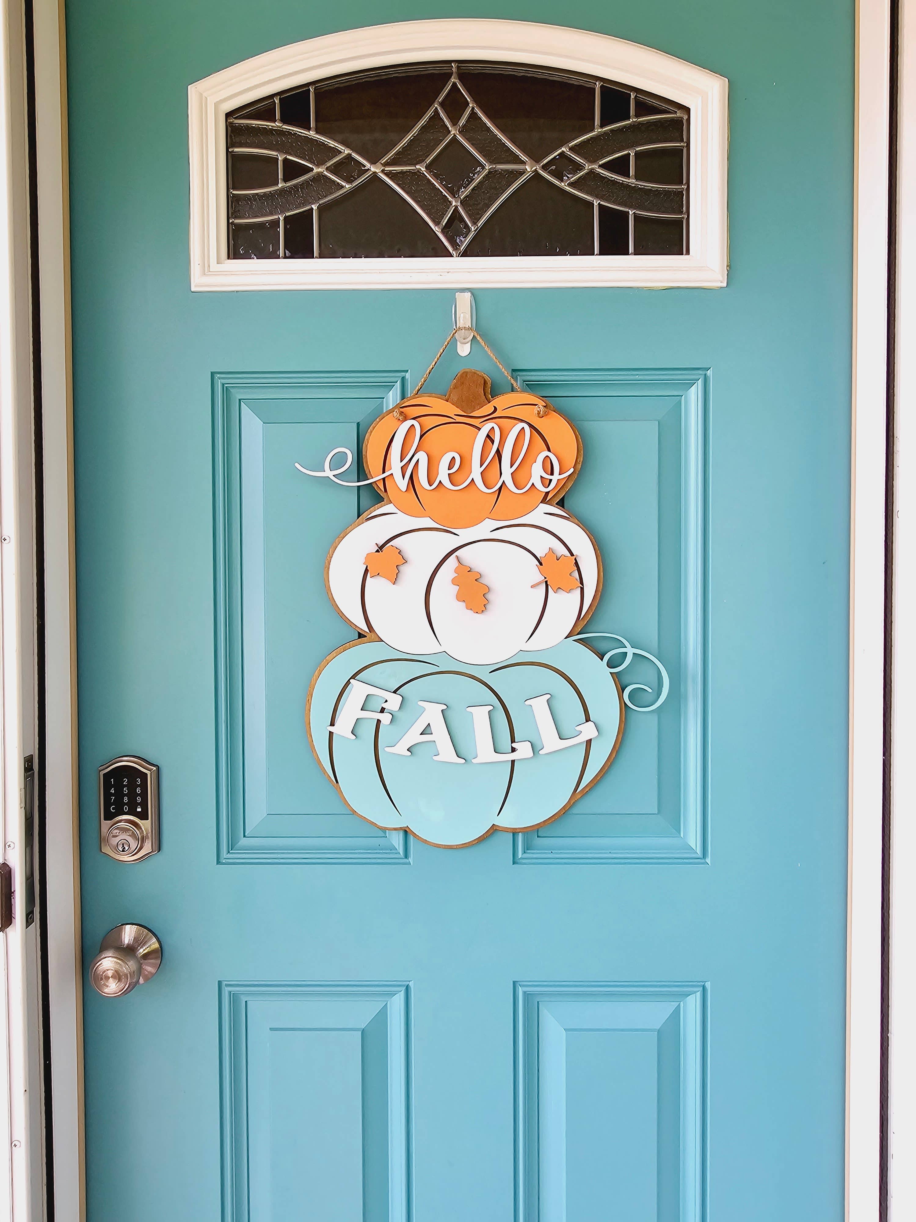 Teal Moon Creations – wholesale DIY-pysselkit – Gör-det-själv höst staplade pumpor dörrhängare4