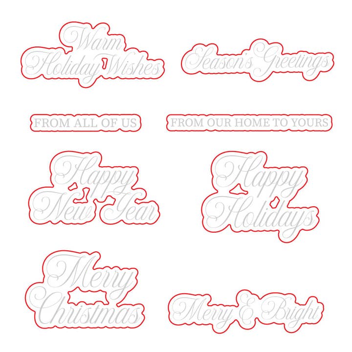 Warm Holiday Wishes - Honey Cuts - Coordinating Dies for wholesale by Honey Bee Stamps
