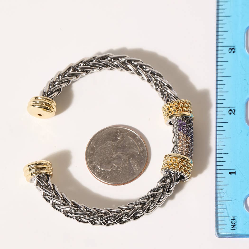 Fashion City – wholesale Manschettarmband – CZ flertonat armband med stångmanschett9