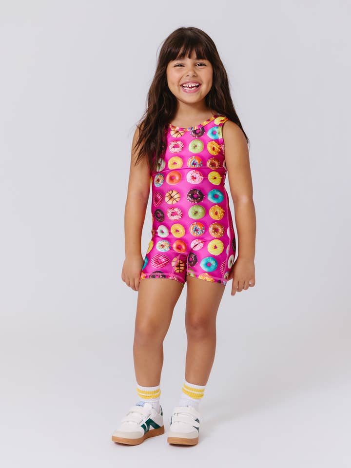 Leotardo de niñas con donuts sobre rosa para venta al por mayor de Terez