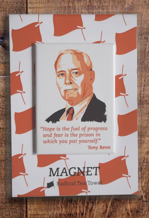 Magnete da frigorifero Tony Benn per la vendita all'ingrosso da parte di Radical Tea Towel
