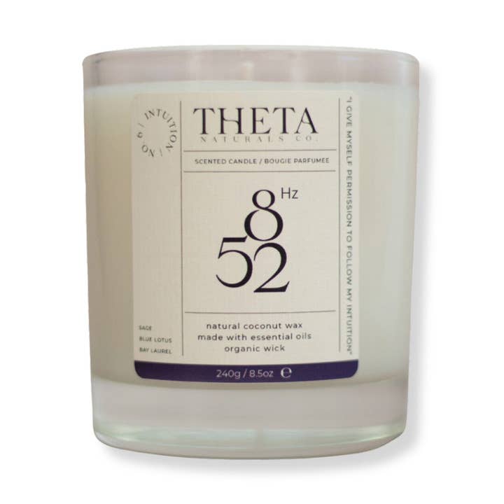 852Hz Intuition Candle - Third-Eye Chakra for wholesale by Theta Naturals Co.