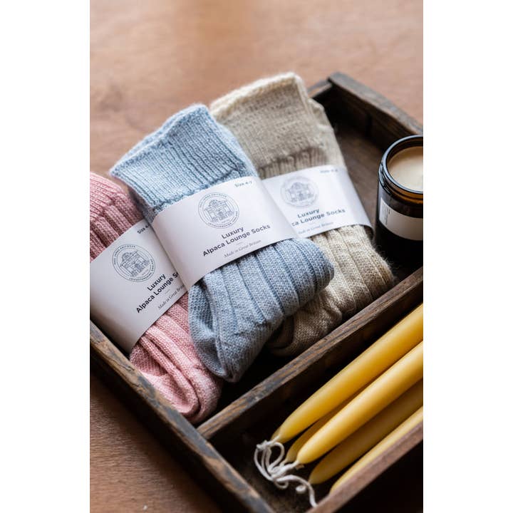 Alpaca-hyggesokker for engroshandel hos Paul James Knitwear