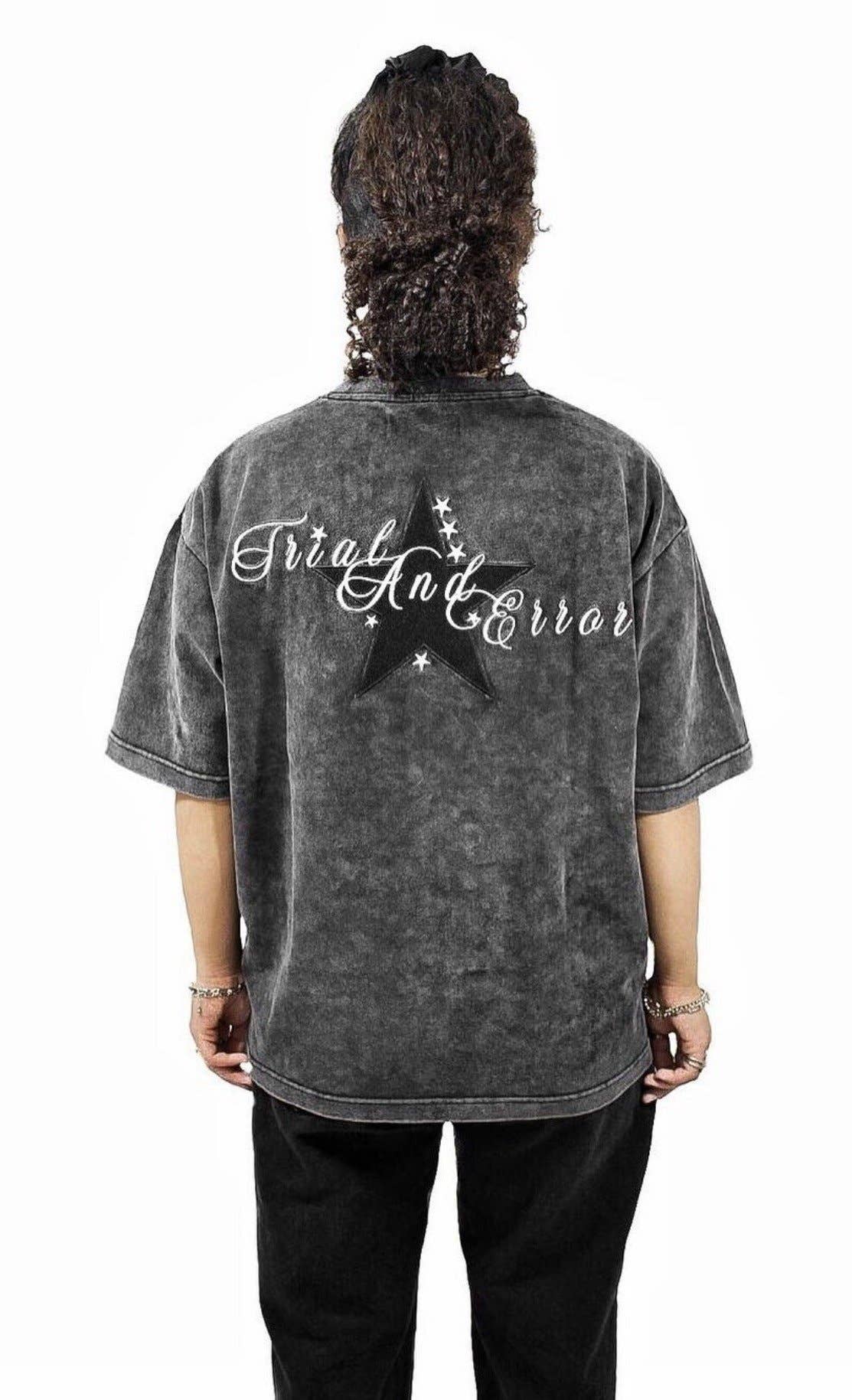 Trial And Error - Wholesale T-Shirt - Women's - Star Stream Washed Black T-Shirt3