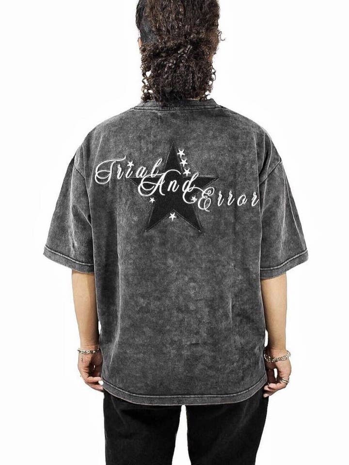 Trial And Error - Wholesale T-Shirt - Women's - Star Stream Washed Black T-Shirt3