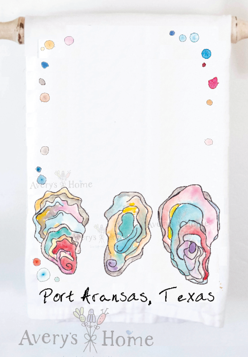 Avery's Home - Vente Torchons - Torchon Personnalisable Souvenir Océan Coquilles d'Huître3