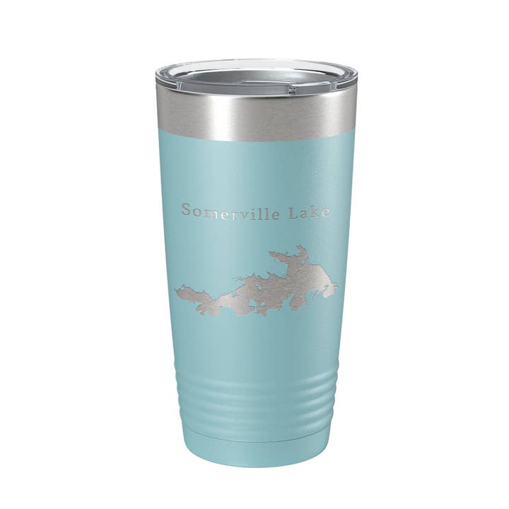 CarveBright - Vente Gourde/bouteille isotherme - Tasse de voyage avec carte Somerville Lake Map, tasse à café isolée gravée au laser, Texas, 20 oz13