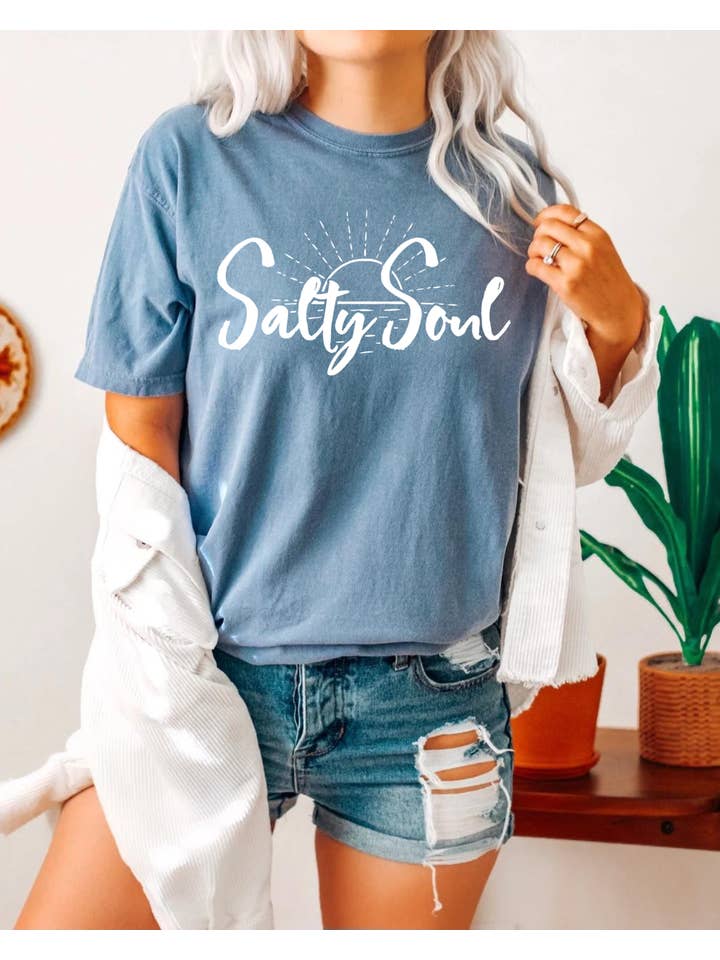 Desert Raine - Wholesale Screen Printed T-Shirt - Women's - Salty Soul Beachy Graphic T-Shirt