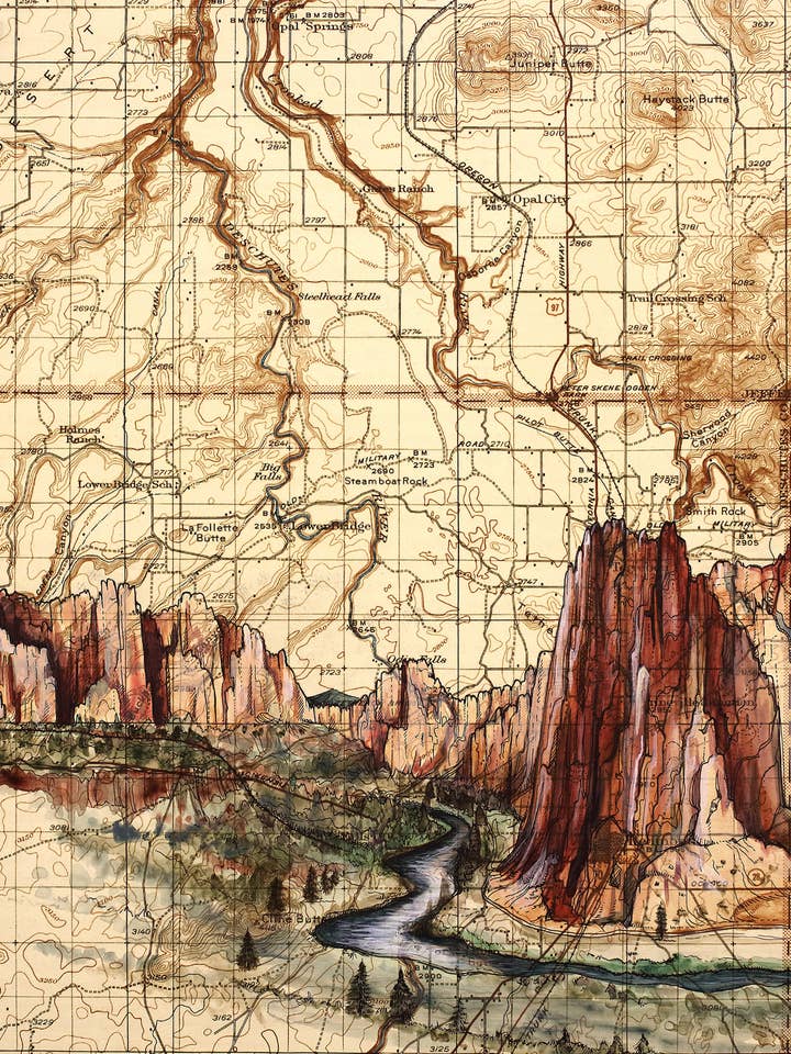 Smith Rock Central Oregon Fine Art Matted Print for wholesale by Final Switchback by Katie Jeanne Reim