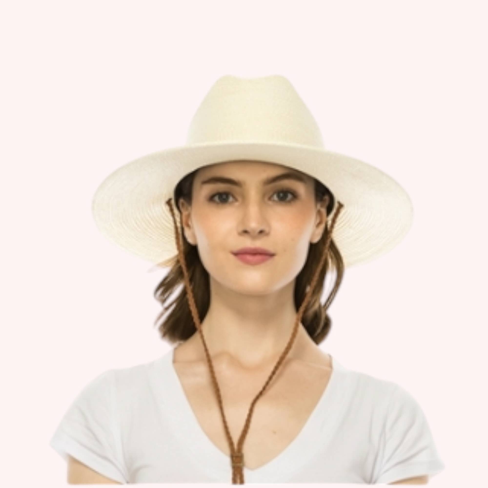 Queens INC - Wholesale Straw Hat - Women's - Packable Straw Cowboy Hat w/ Tassel Cord – UPF 50+6