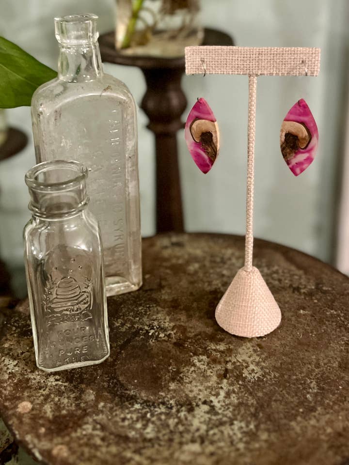 Medium - Wood & Resin - Pink for wholesale by Alchemy Jewelry