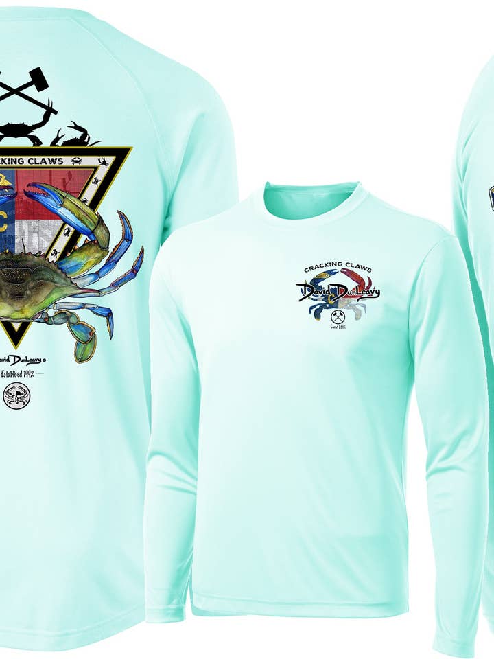 Maglia a Maniche Lunghe da Uomo Performance North Carolina Blue Crab per la vendita all'ingrosso da parte di David Dunleavy