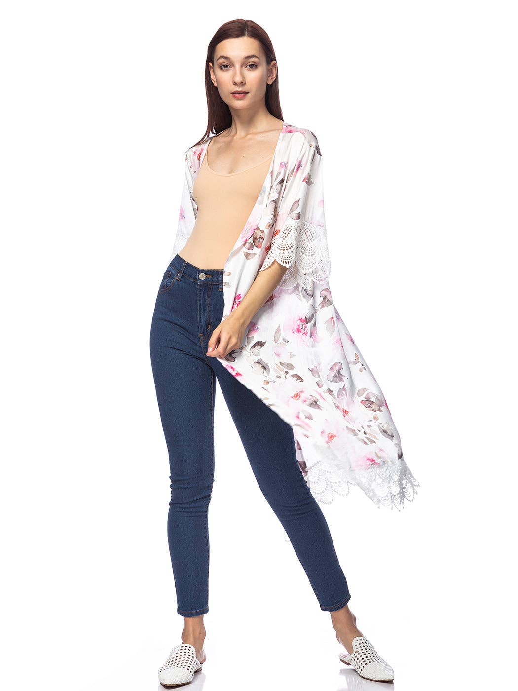 Anna Kaci Wholesale - Wholesale Kimono - Women's - Long Floral Lace Embroidered Kimono29