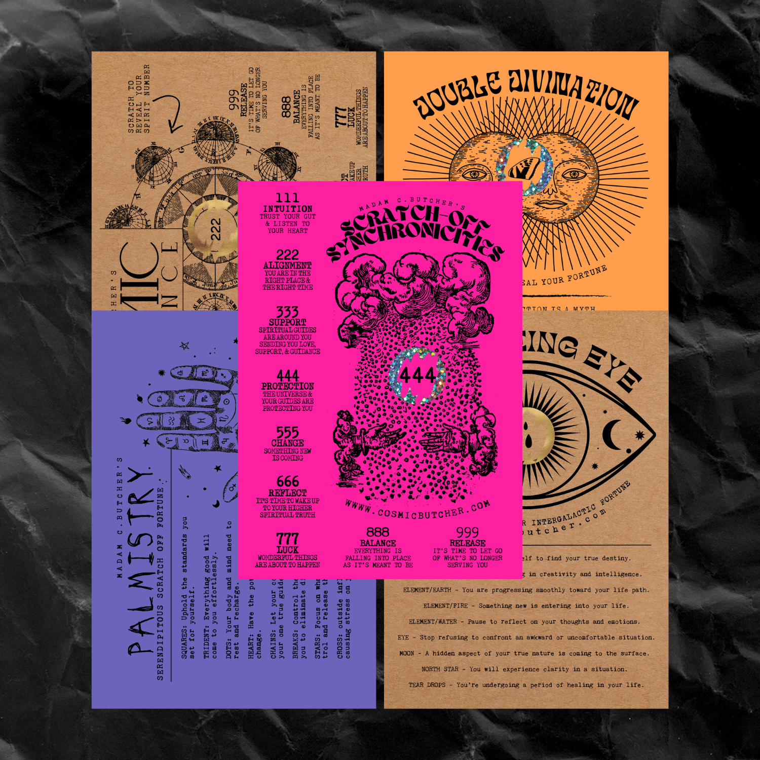 Cosmic Butcher - Wholesale Tarot Cards - Mystery Scratch Off Fortune Cards (Set of 3)5