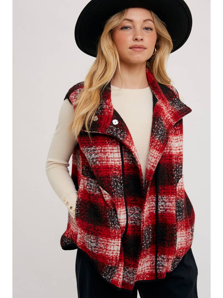 Bluivy - Wholesale Outerwear Vest - Women’s - FLANNER PLAID VEST15