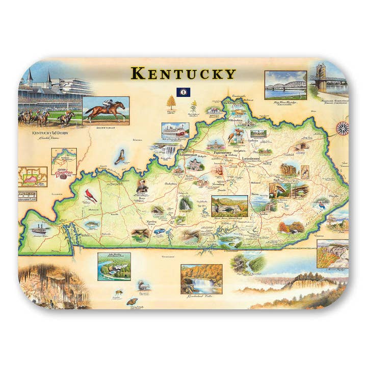Kentucky Map Wooden Serving Trays for wholesale by XPLORER MAPS