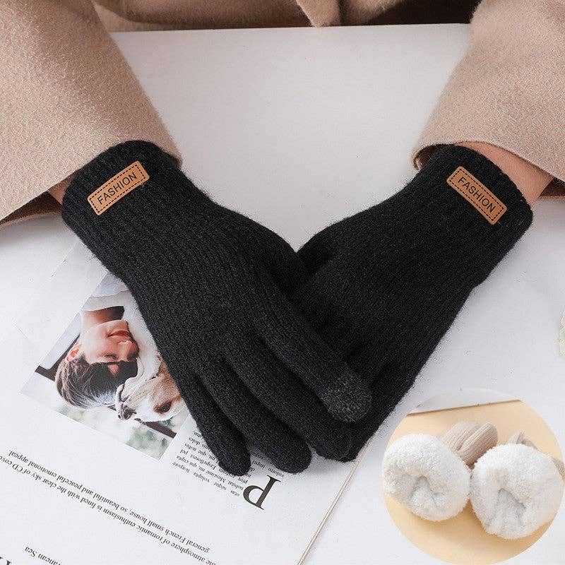 Ekartini - Wholesale Gloves - Women's - Thickened Double-Layer Touch Screen Knit Gloves0