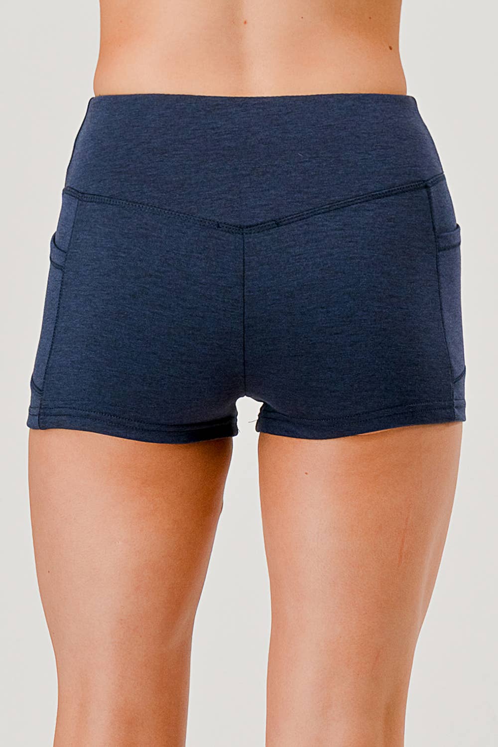 REDFINCH APPAREL INC - Wholesale Athletic Shorts - Women's - Womens V-Waist Biker Shorts With Side Pockets 7