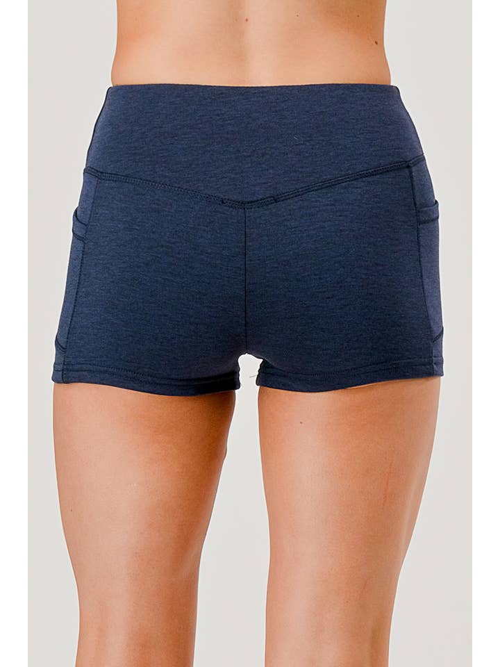 REDFINCH APPAREL INC - Wholesale Athletic Shorts - Women's - Womens V-Waist Biker Shorts With Side Pockets 7