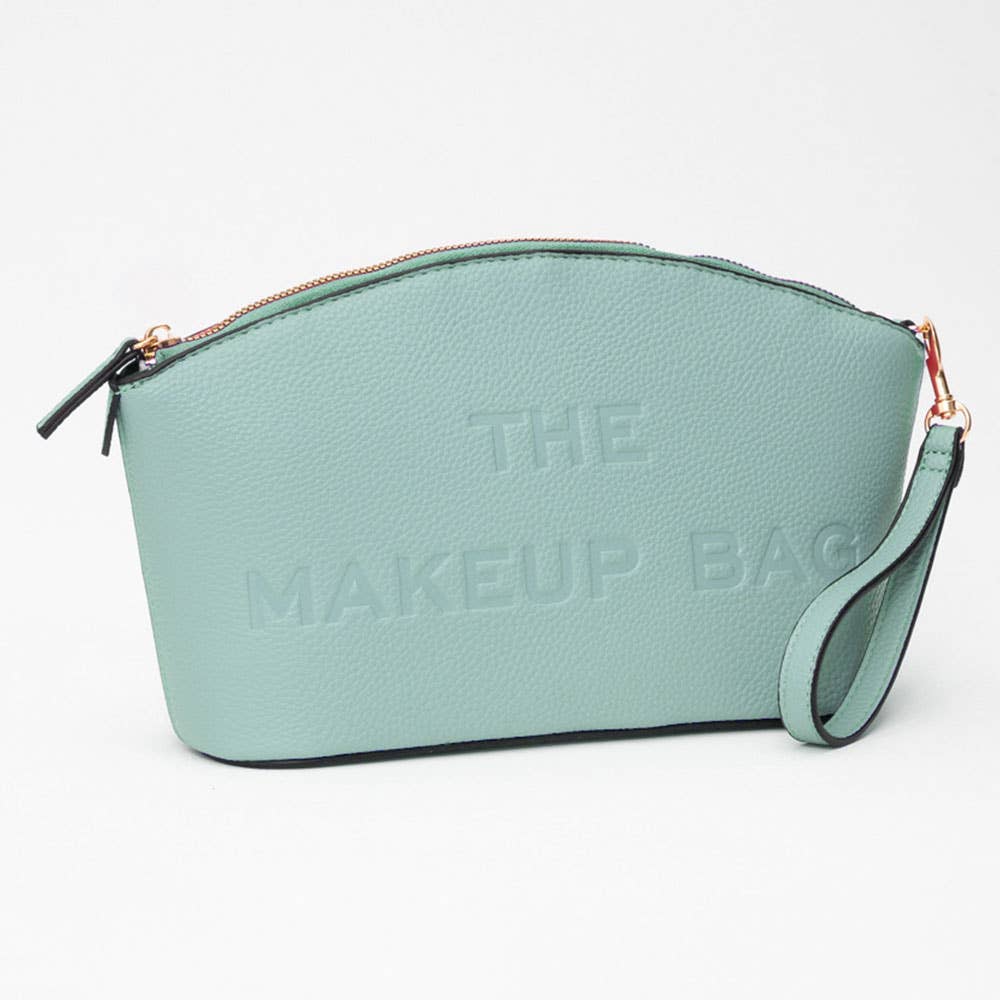Sensibling Corp. - Wholesale Make-up tas/toilettas - Make-uptasje van kunstleer met opdruk "THE MAKEUP BAG" en polsriem8