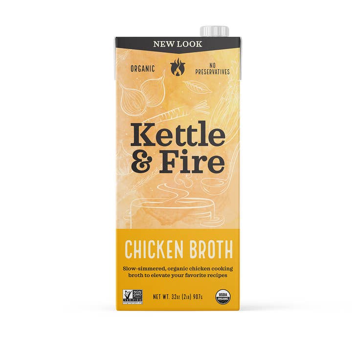 Kettle & Fire - Wholesale Broth - Organic Chicken Cooking Broth 32oz