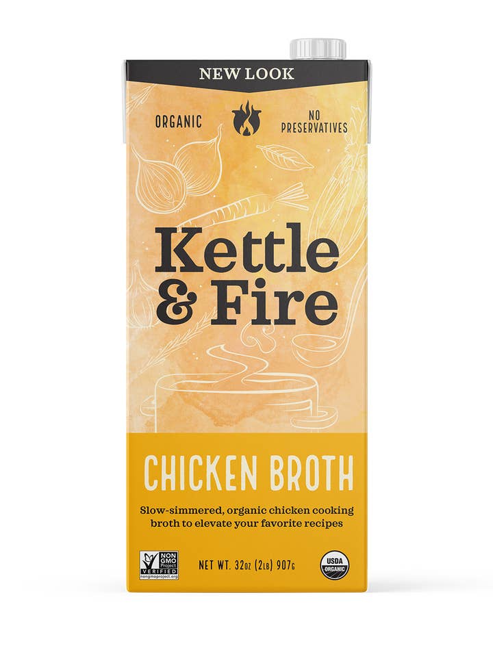 Bouillon de cuisson au poulet biologique 32 oz pour la vente par Kettle & Fire