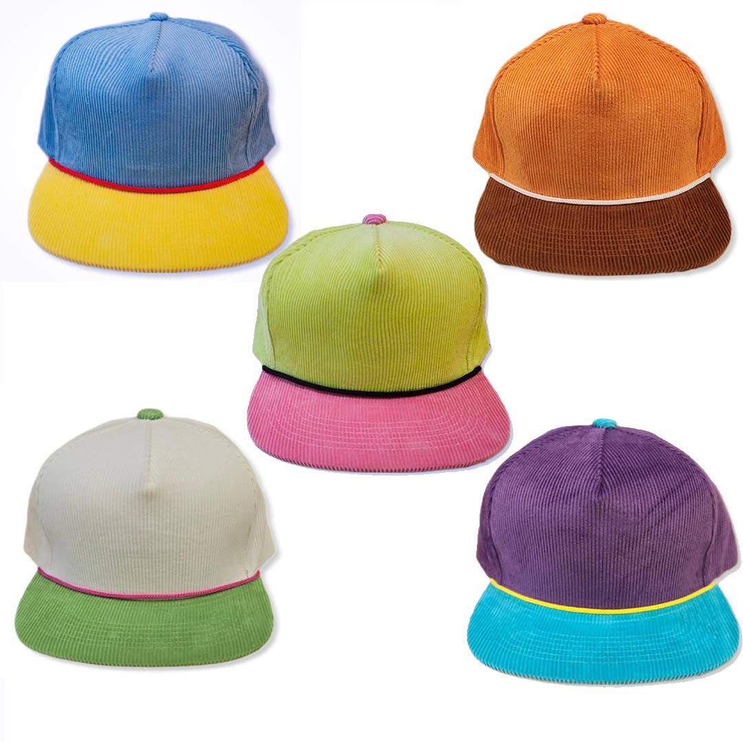 ThatsRad - Wholesale Flat Brim Cap - Unisex - Two Tone Corduroy Rope Snapback Hat 19