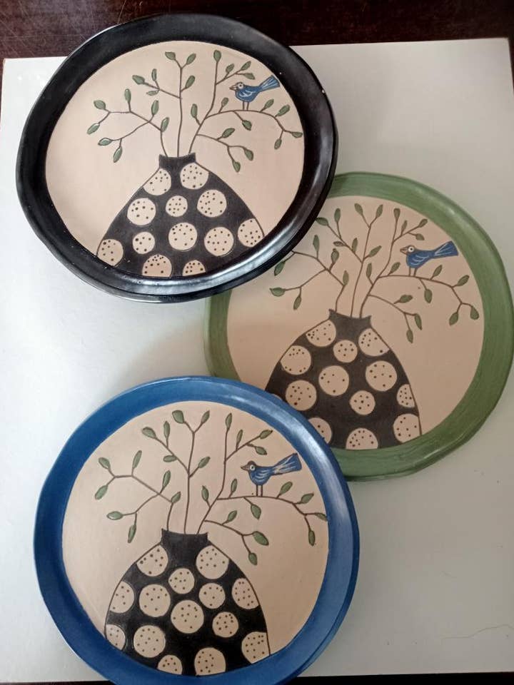 Keramische Tafelservice, Uniek Handgeschilderd Decor voor wholesale door Poterie Art Déco