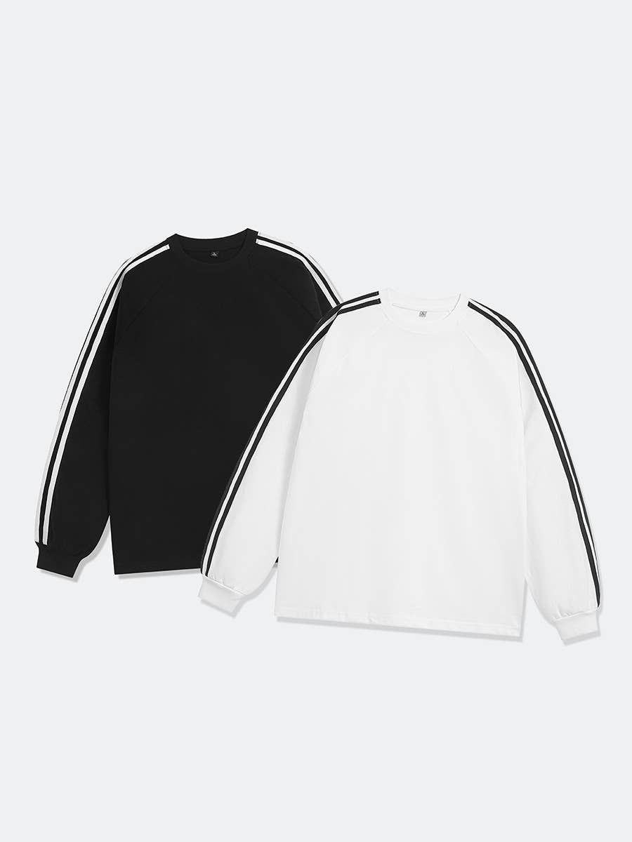 Rosa Clothing - Wholesale T-Shirt - Women's - Classic striped Raglan Crewneck long sleeve T-shirt5