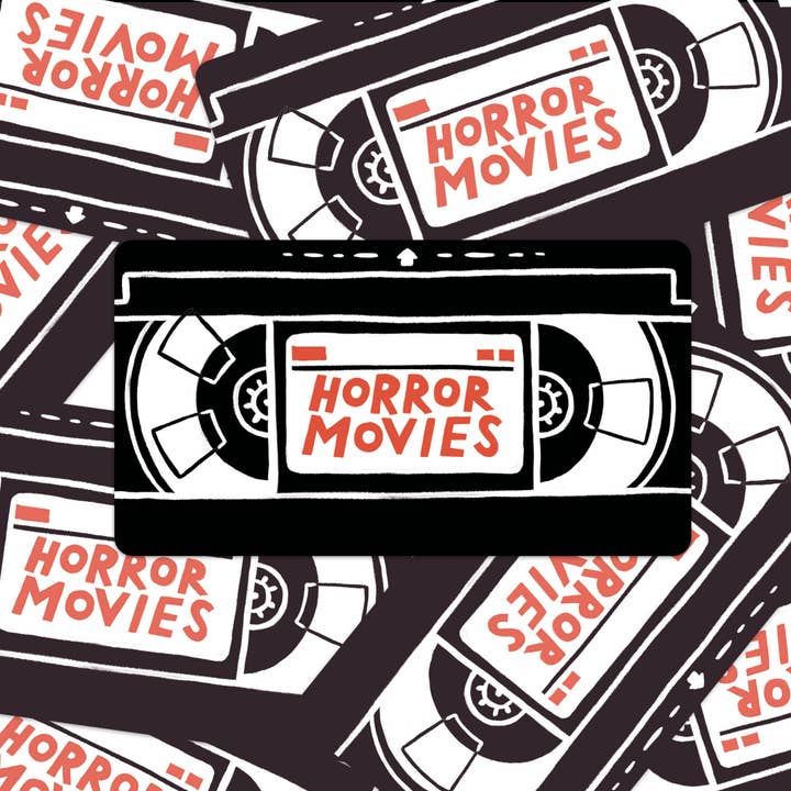 Horror Movies VHS – Eco-Friendly Sticker for wholesale by Hayley Wells Illustration