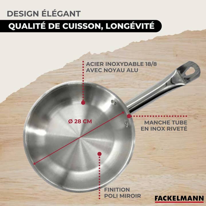 Zenker - Wholesale Pan - Stainless steel pan 28 cm Fackelmann Eterna5