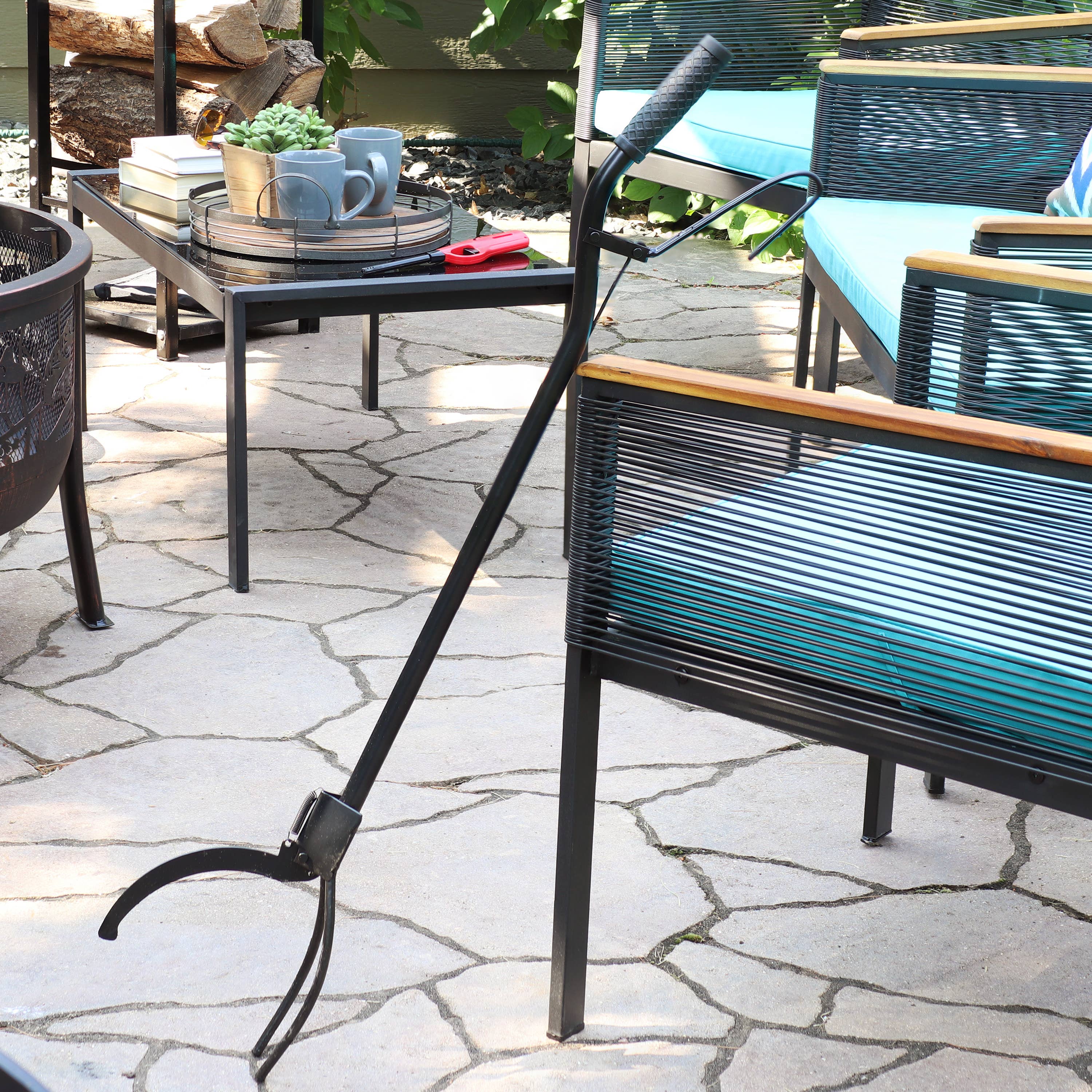 Sunnydaze Decor - Wholesale Fire Pit - 36 in Steel Spring-Loaded Firewood Log Grabber Claw5