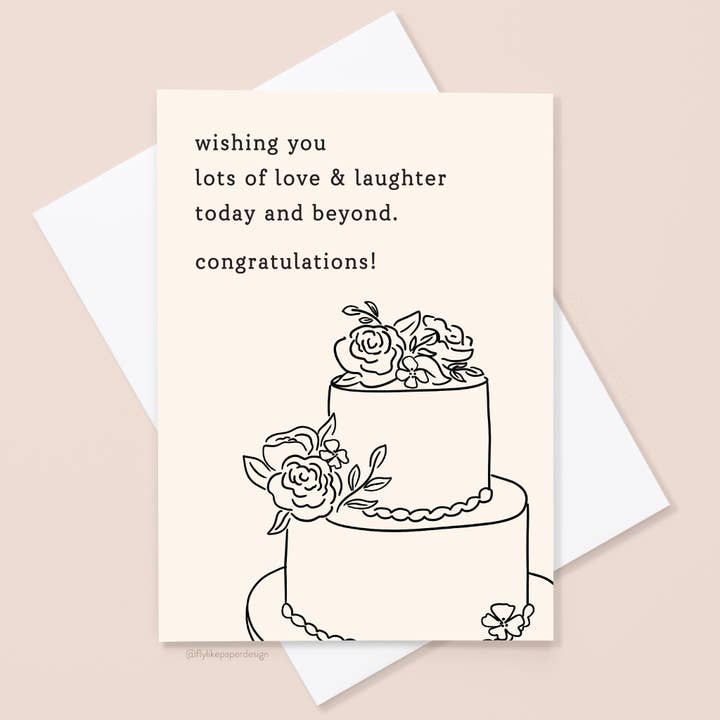 Wedding Cake Card for wholesale by Fly Like Paper Design
