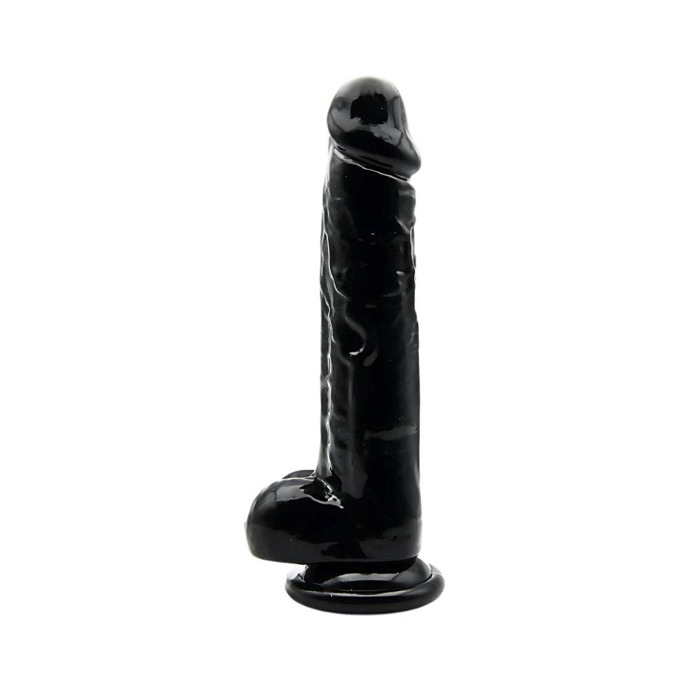 Kinky Pleasure - Wholesale Sex Toy - Loving Joy - 8 Inch Realistic Dildo with Balls Black - 21.5 Cm Strong Blister1