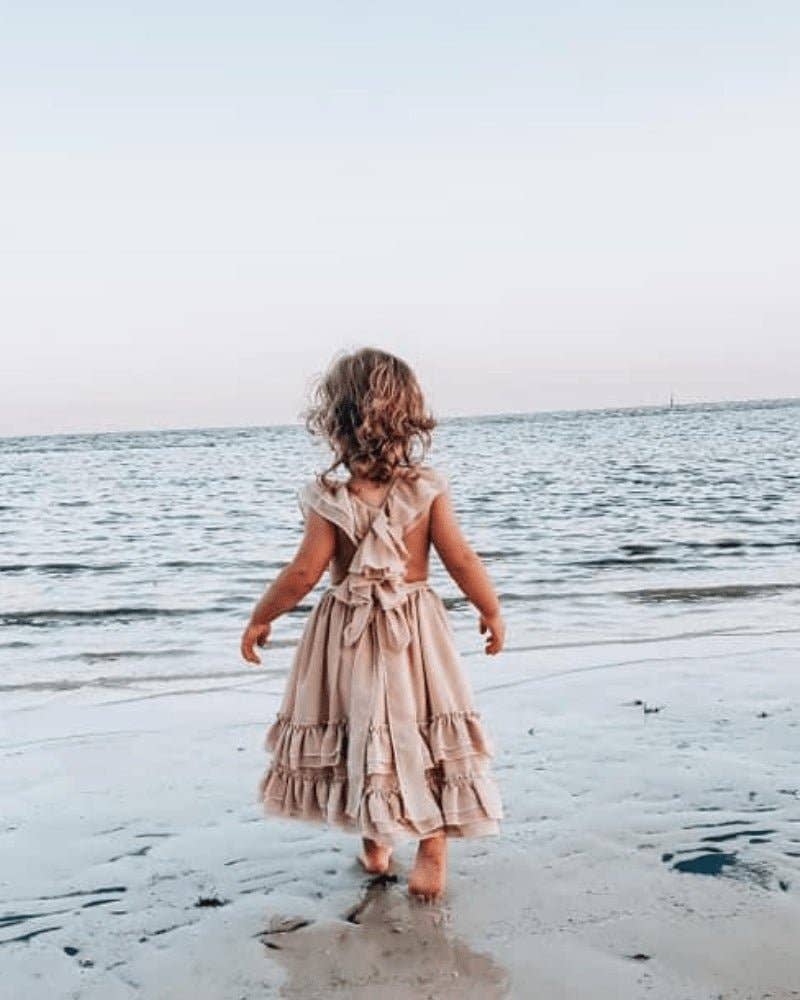 Bailey's Blossoms - Wholesale Mommy & Me-sets - Mommy and Me Nellie maxi-jurk met ruches - Champagne18