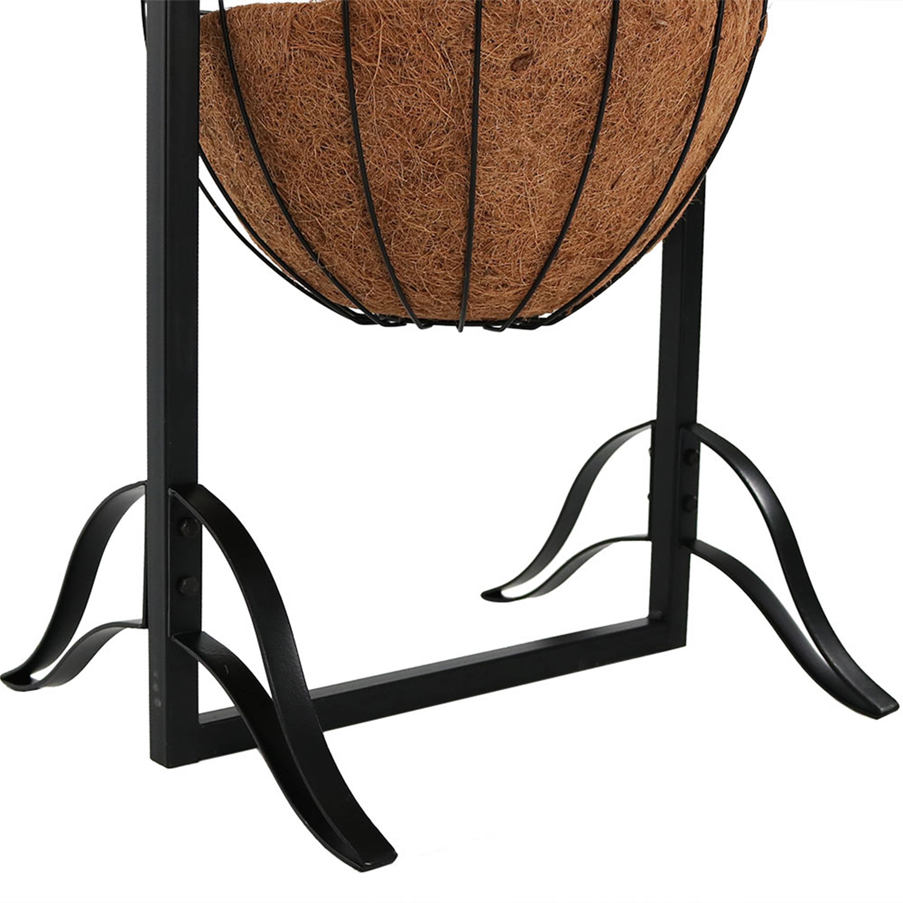 Sunnydaze Decor - Wholesale Outdoor Ornament/Decor - Black Iron Hanging Basket Planter with Welcome Sign - 48 in6