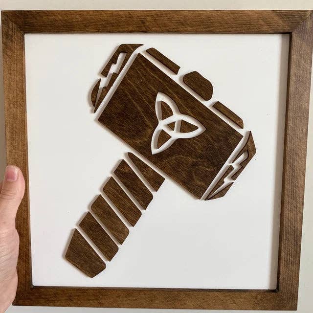 Nail and Hook Laser Cut Home Decor - Wholesale Sign - Superhero Wall Art | 11x11 inch Wood Sign14