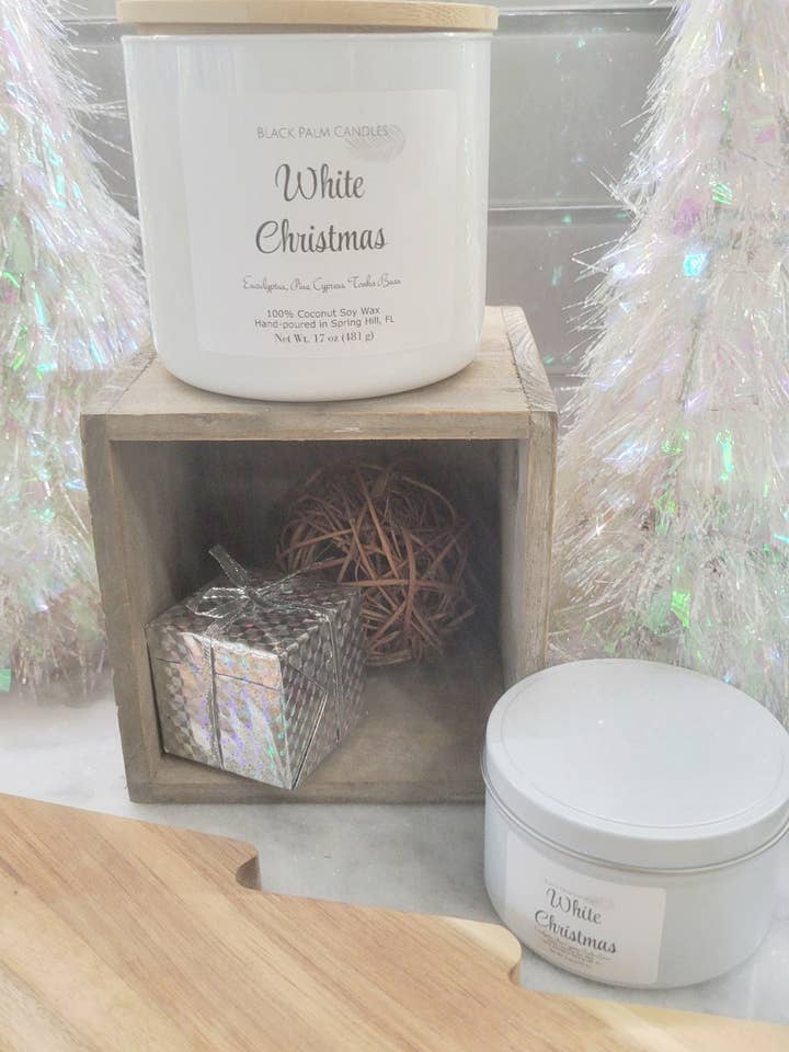 Navidad blanca para venta al por mayor de Black Palm Candles
