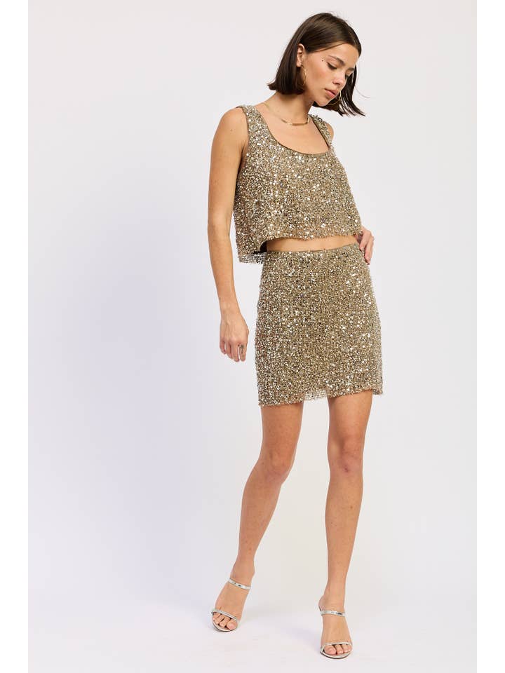 Emory Park - Wholesale Blouse - Women's - SLEEVELESS SQAURE NECK SEQUIN TOP4