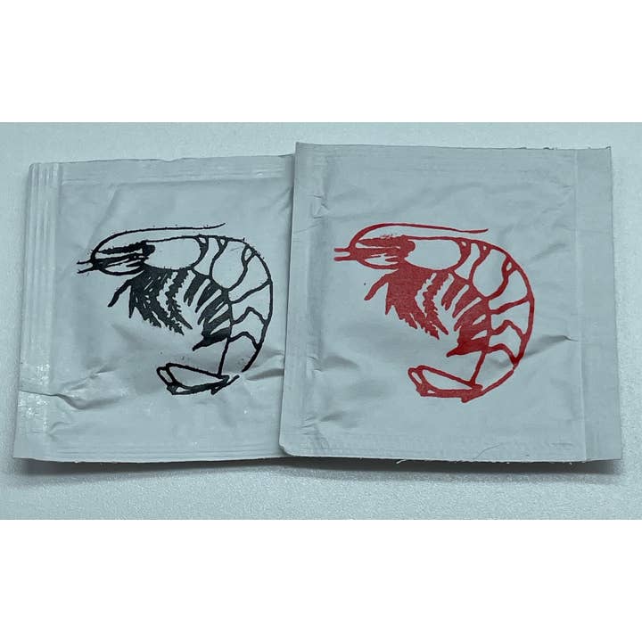 Rejer vådservietter, rød eller sort lagerdesign, pakke med 25 for engroshandel hos Party Bibs