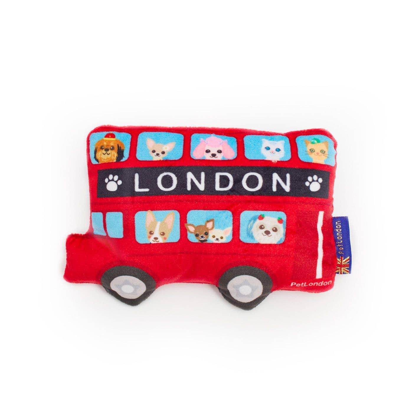 PetLondon – wholesale Pet plush toy – Dog – Mini London Bus Dog Toy0