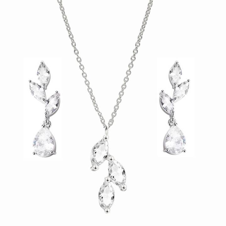 Athena Bridal Jewellery - Wholesale Jewelry Set - CUBIC ZIRCONIA COLLECTION - DAINTY ELEGANCE NECKLACE SET3