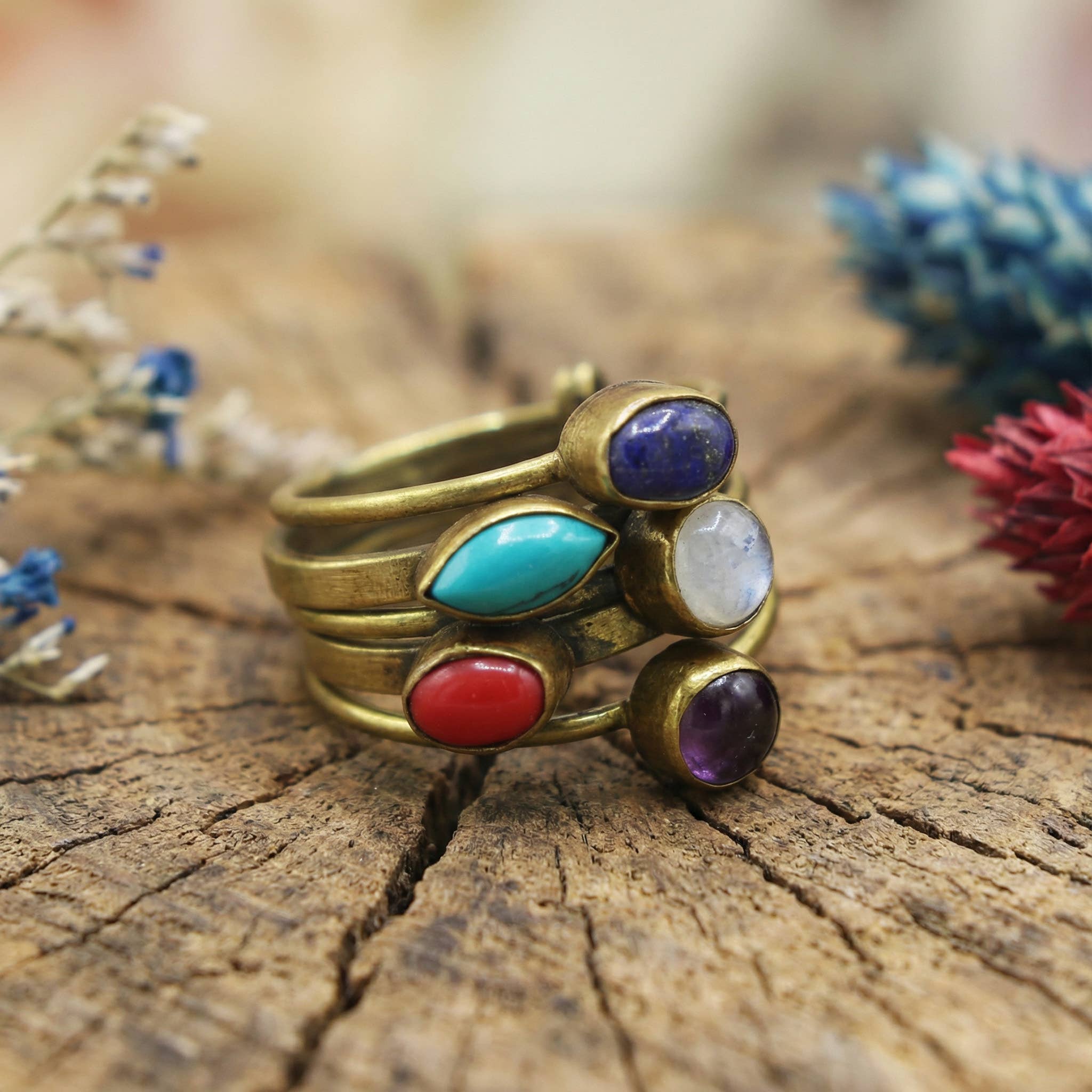 Verna Artisan Works – wholesale Cocktail/statement ring – Handcrafted Multi-Gemstone Ring0