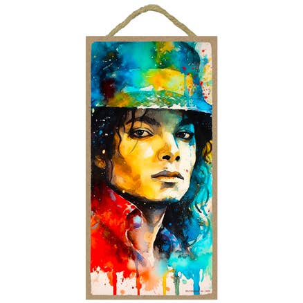 SJT Enterprises, Inc. - Wholesale Sign - Michael Jackson - face close-up, blue and red colors