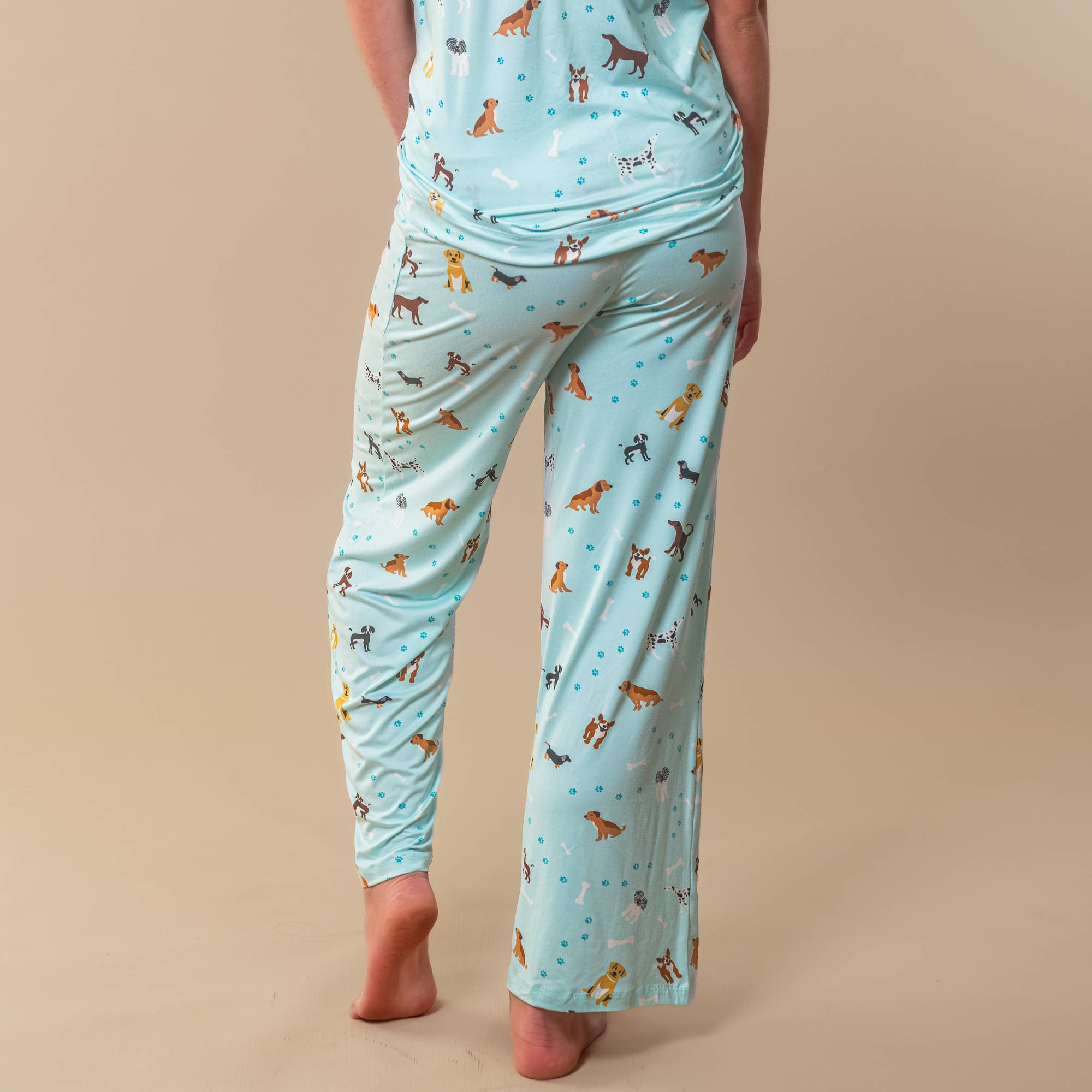 Amanda Blu - Vente Bas de pyjama – femme - Pantalon de Pyjama Bark At The Park | Bas de Pyjama Chiot Bleu3