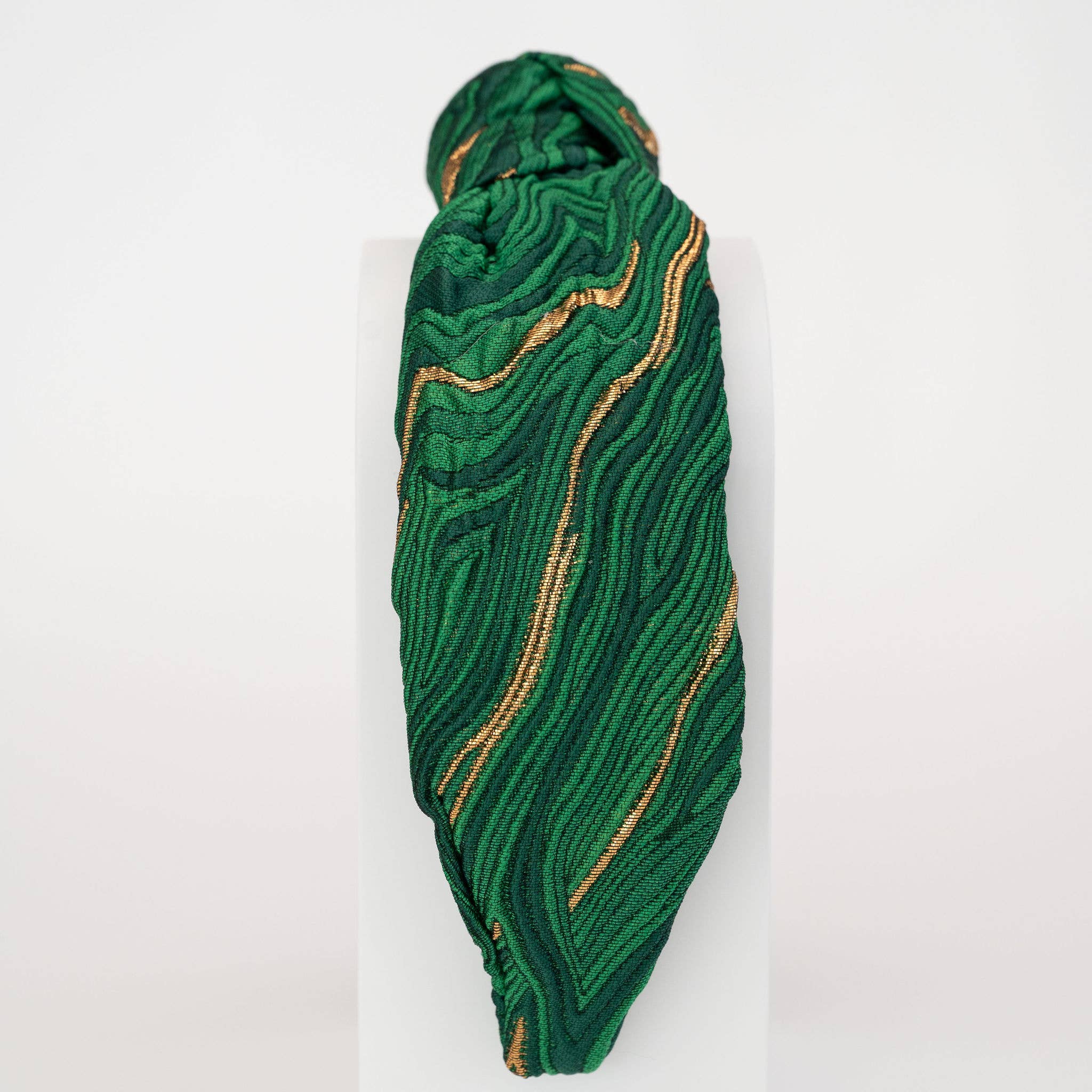 La Bella - Wholesale Fashion Headband - Women's - Matcha Swirl Jacquard Knotted Headband4