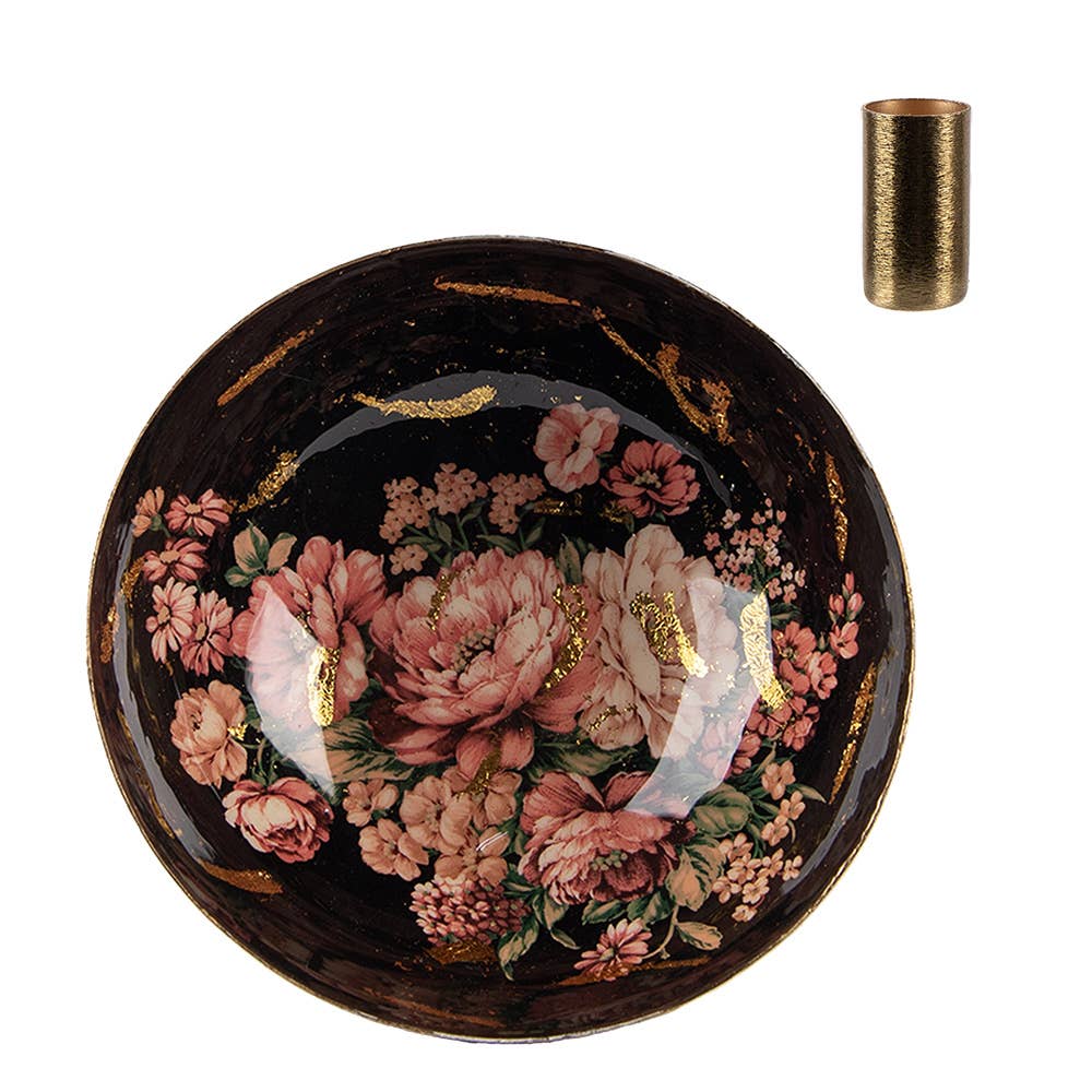 Clayre & Eef - Wholesale Candle Holder - 65881 Candle holder Ø 17x6 cm Gold colored Black Metal1