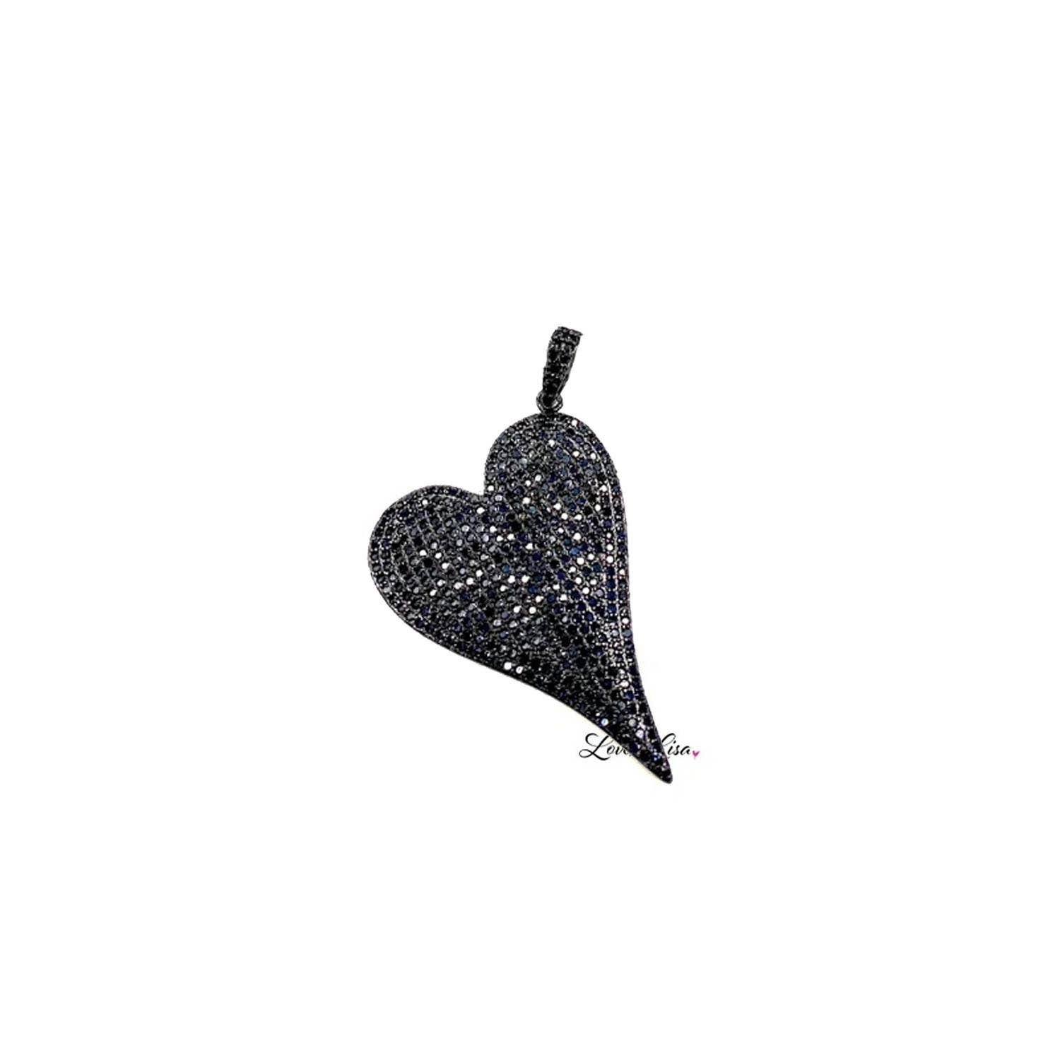 Love, Lisa - Wholesale Individual Charm/Pendant - Magnificent Slanted Heart Charm2