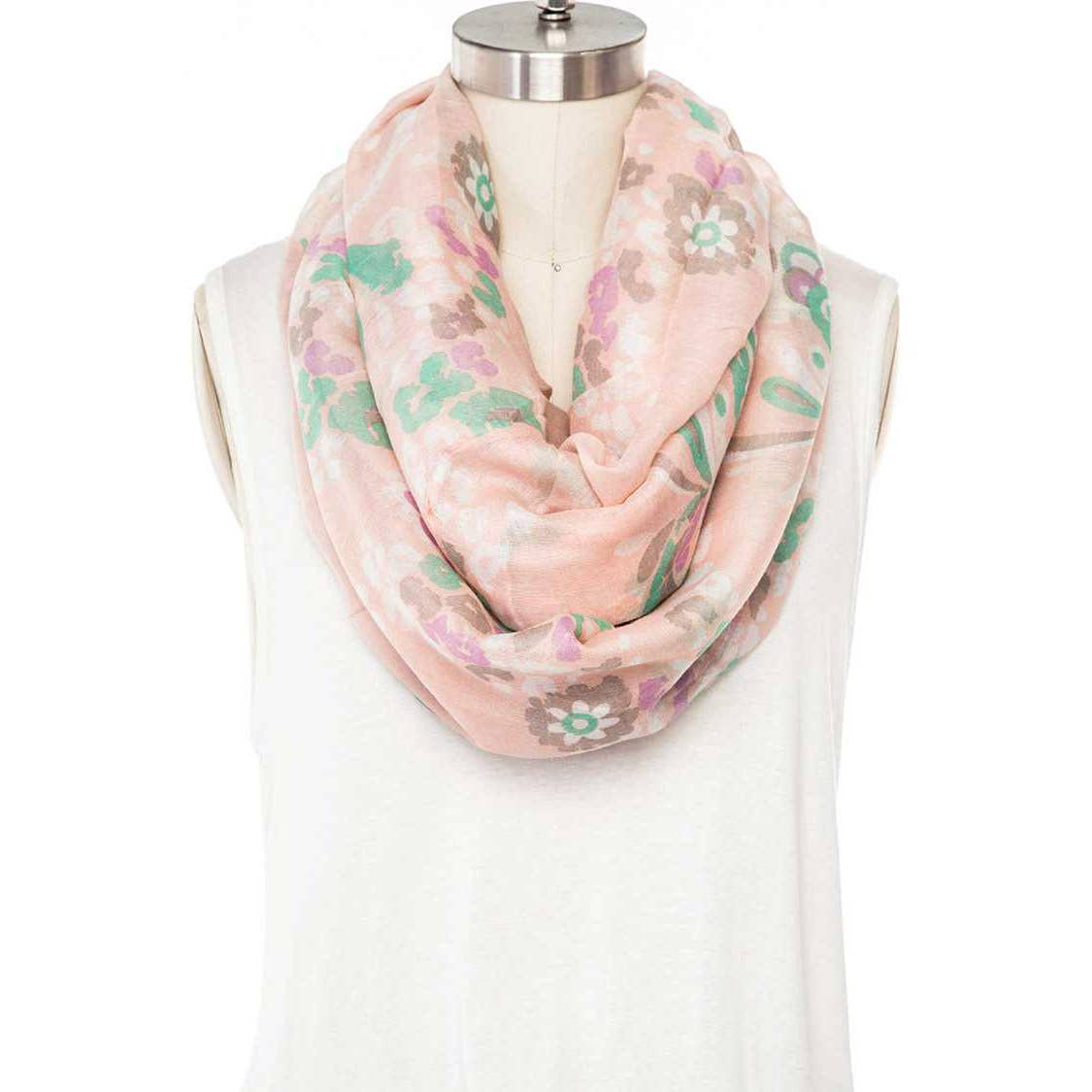 Artini Accessories - Wholesale Scarf - Women's - Floral Print Soft Infinity Scarf0