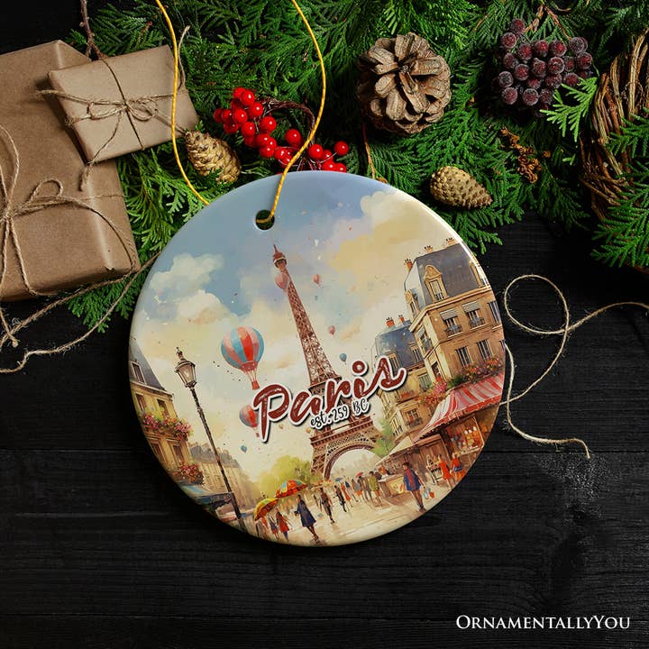 OrnamentallyYou – wholesale Prydnad – Elegant akvarell Eiffeltornet Paris konstverk prydnad